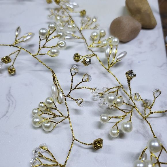 Handmade hair vine wedding accessory silver or gold wire - Picture 8 of 10